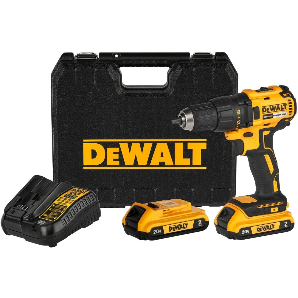 DEWALT 20V – Mașină de Găurit cu Impact + 2 Baterii, Încărcător și Geantă Incluse